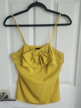 Banana Republic Yellow Bow-Front Spaghetti Strap Camisole